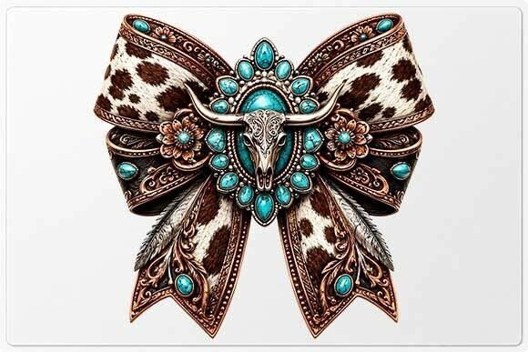 Download Western Cow Print Bow PNG - Western Collection